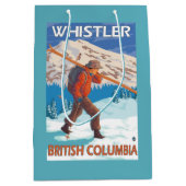 Skier Carrying Snow Skis - Whistler, BC Canada Medium Cadeauzakje (Voorkant)