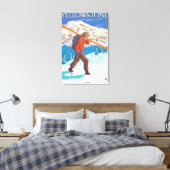 Skier Carrying Snow Skis - Yellowstone Nat'l Canvas Afdruk (Insitu (Slaapkamer))