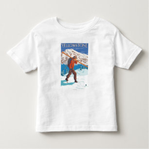 Skier Carrying Snow Skis - Yellowstone Nat'l Kinder Shirts