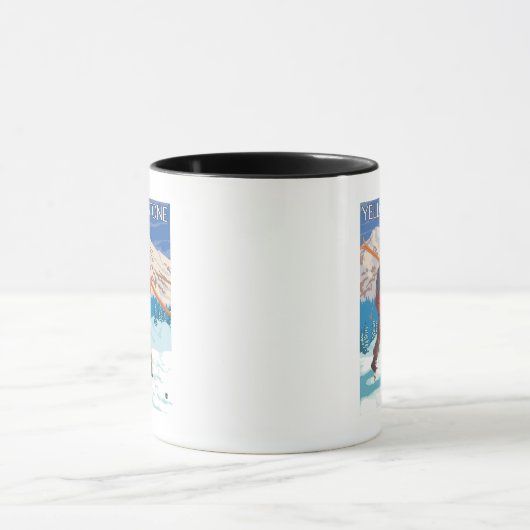 Skier Carrying Snow Skis - Yellowstone Nat'l Mok (Midden)