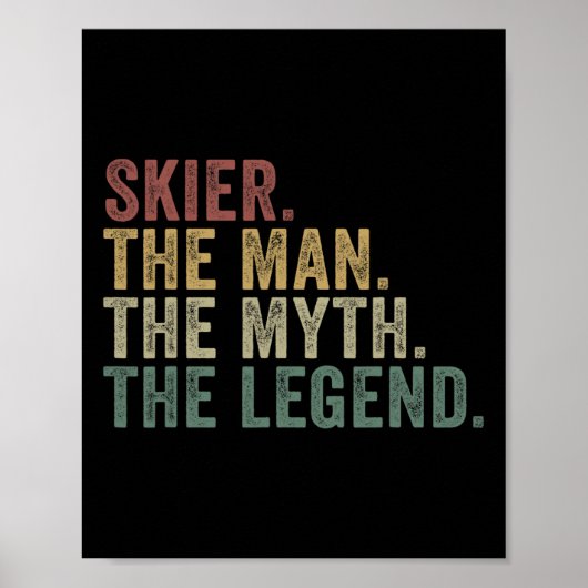 Skiër De Man De Mythe De Legende Grappige Winter S Poster (Voorkant)
