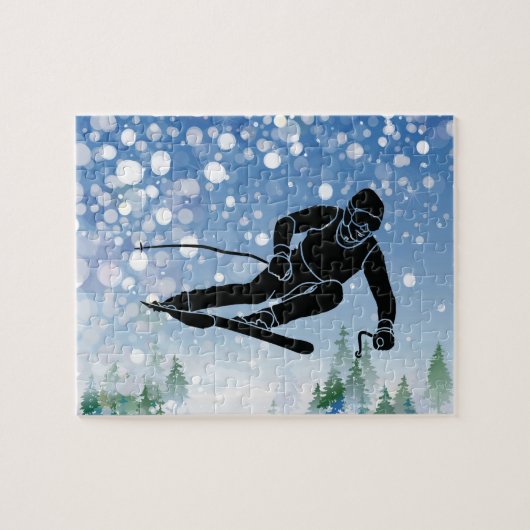 Skier Design Jigzaag Puzzle Legpuzzel (Horizontaal)