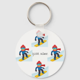 Skier Emoji en '' Jouw naam here " Sleutelhanger