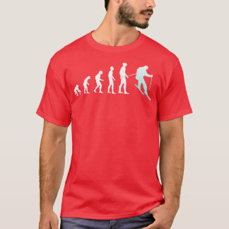 Skier Evolution Skiing Ski Snowboard Winter Sports T-shirt