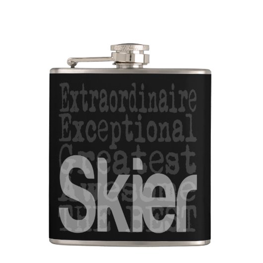 Skier Extraordinaire Heupfles (Voorkant)