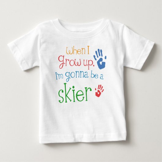 Skier (Future) Baby Baby T-Shirt (Voorkant)
