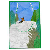 Skiër geschenktas medium cadeauzakje (Voorkant)