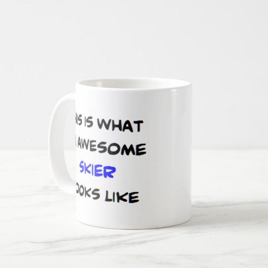 skier, geweldige koffiemok (Voorkant links)