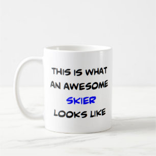 skier, geweldige koffiemok