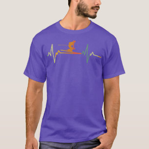  Skier Gift Heartbeat Ski T-shirt
