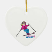 Skier Girl Keramisch Ornament (Voorkant)