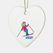 Skier Girl Keramisch Ornament (Links)