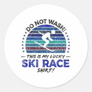 Skiër Grappige Skier Skiën Quote Retro Vintage G Ronde Sticker
