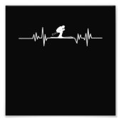 Skier Heartbeat Skiing Ski Snowboard Winter Sports Foto Afdruk (Voorkant)