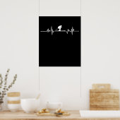 Skier Heartbeat Skiing Ski Snowboard Winter Sports Poster (Keuken)