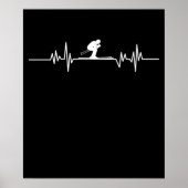 Skier Heartbeat Skiing Ski Snowboard Winter Sports Poster (Voorkant)
