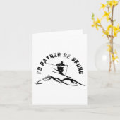 Skier I'd Rather Be Skiing Ski Kaart (Gele Bloem)