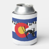 Skier-in-Colorado-vlag Blikjeskoeler (Blikje Voorkant)