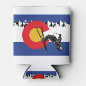 Skier-in-Colorado-vlag Blikjeskoeler (Voorkant)