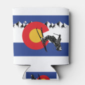 Skier-in-Colorado-vlag Blikjeskoeler (Achterkant)