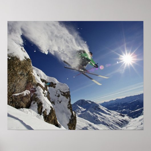 Skier in Midair Poster (Voorkant)