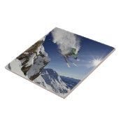 Skier in Midair Tegeltje (Zijkant)