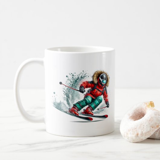 Skier koffiemok (Met donut)