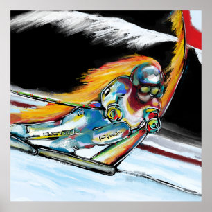 SKIËR KUNST POSTER