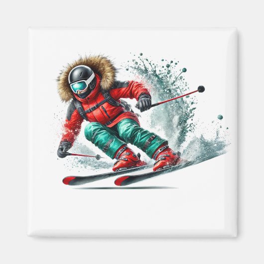 Skiër Magneet (Voorkant)