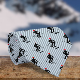 Skier - Mannelijke Ski Snowsport Thema - Striped N Stropdas