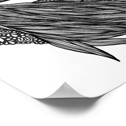 Skier-meisjesprinter Poster (Hoek)