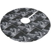 Skiër met Neon Light Trails Kerstboom Rok (Gekanteld)