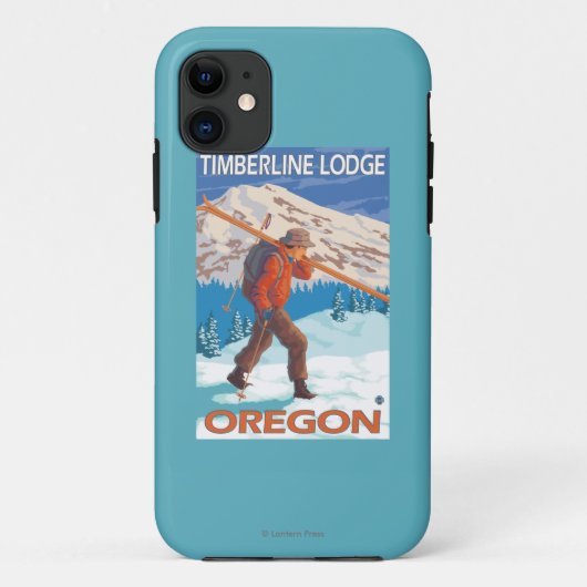 Skiër met sneeuwski's - Timberline Lodge, OR Case-Mate iPhone Case (Achterkant)