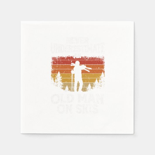 Skier onderschat nooit een oud Man op de huid Servet (Voorkant)