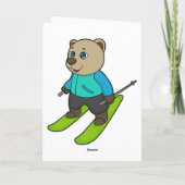 Skiër op beren ski kaart (Achterkant)