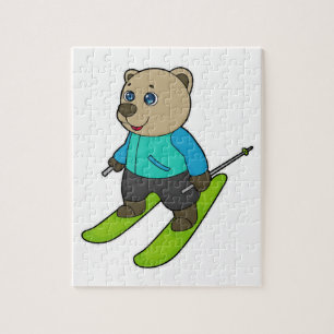 Skiër op bergrug ski legpuzzel