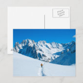 Skier op Snowy Mountain Vista Briefkaart (Voorkant / Achterkant)