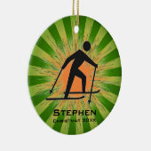 Skier-Ornament tussen landen Keramisch Ornament (Rechts)