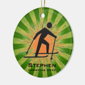 Skier-Ornament tussen landen Keramisch Ornament (Links)