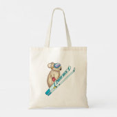 Skier Pika krijgt Big Air Illustratie Tote Bag (Achterkant)