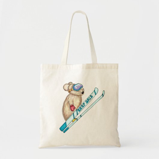 Skier Pika krijgt Big Air Illustratie Tote Bag (Voorkant)