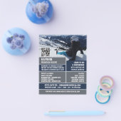 Skier Portrait, Ski/Snowboarding Lessen/klassen Flyer (Enkel)