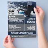 Skier Portrait, Ski/Snowboarding Lessen/klassen Flyer (Hand)