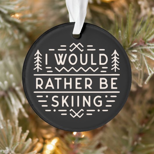 Skier quotes cross country ski quotes retro ornament (Boom)