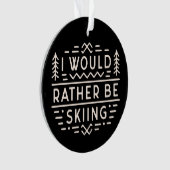 Skier quotes cross country ski quotes retro ornament (voorkant)