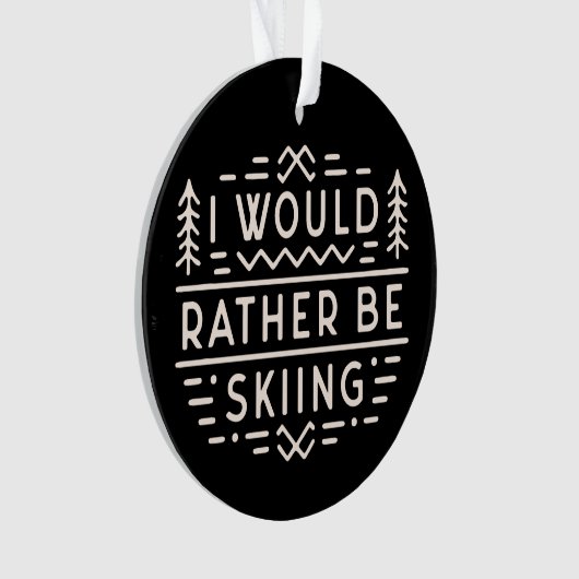 Skier quotes cross country ski quotes retro ornament (voorkant)
