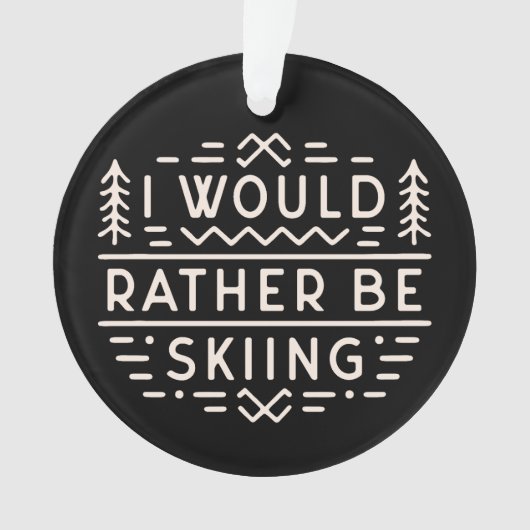 Skier quotes cross country ski quotes retro ornament (voorkant)