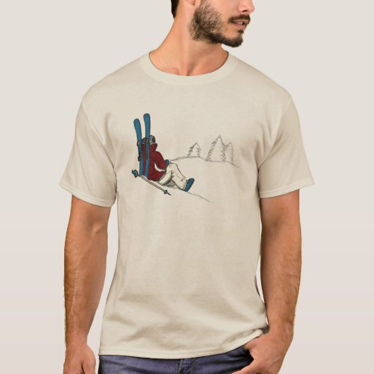 Skier relaxing op de berg t-shirt (Voorkant)