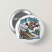 skiër ronde button 5,7 cm (Voorkant /achterkant)