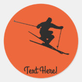 Skier Ronde Sticker (Voorkant)